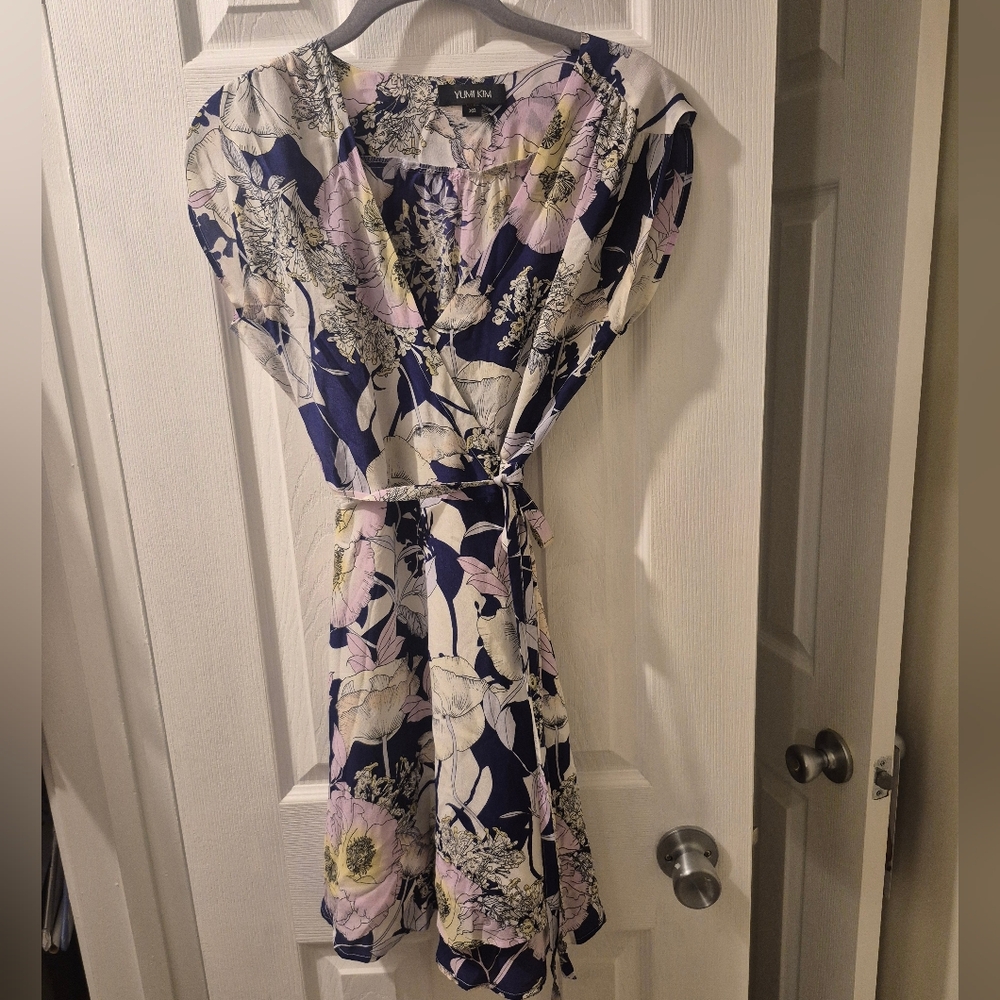 Yumi Kim |  Navy and Lavender Floral Mini Dress